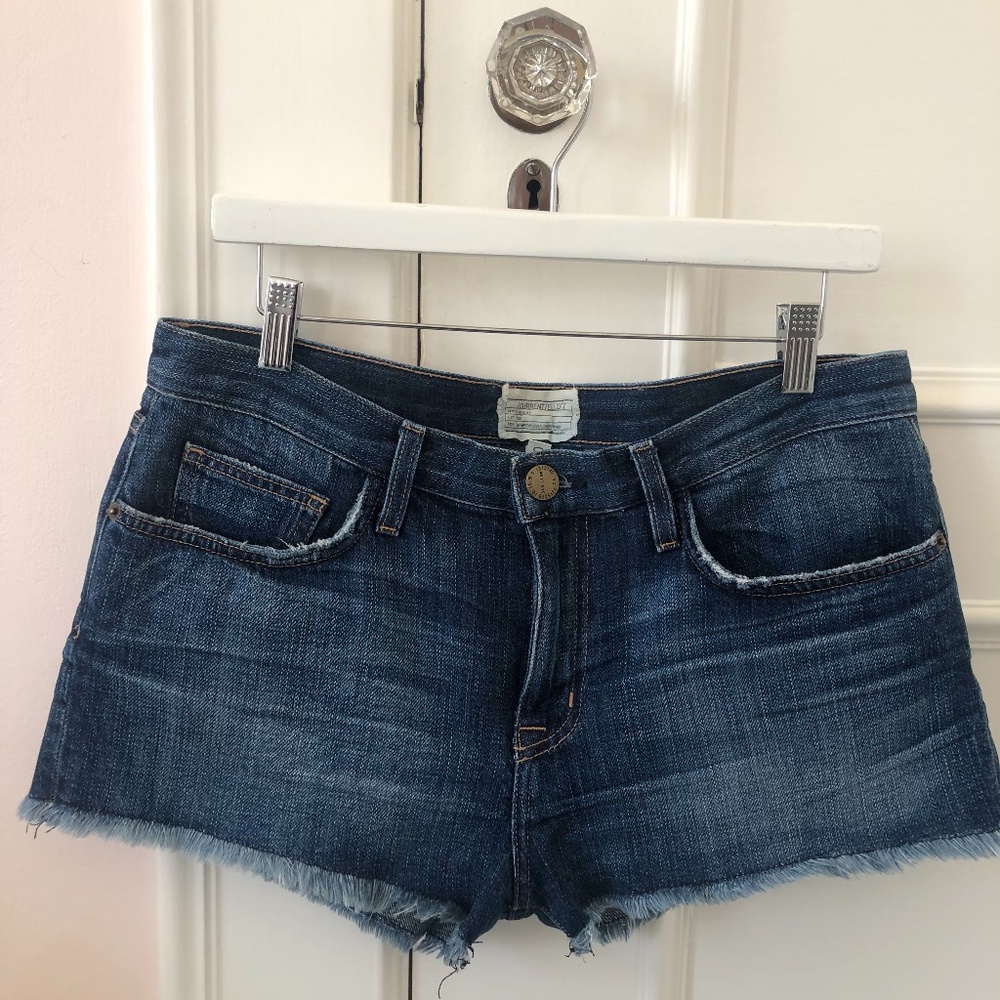 Current/Elliot Boyfriend Jean Shorts w/ Fringe Hem